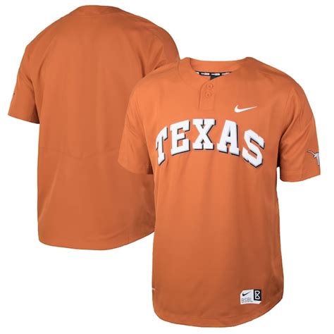 nike men's texas longhorns burnt orange dri-fit replica baseball jersey|texas longhorns jerseys.